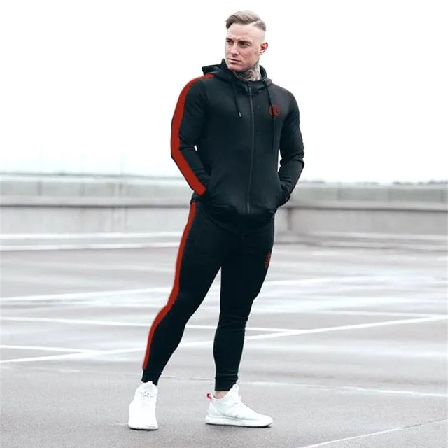 Men's Jogging Tracksuit Sports Suit Running Set Men Long Sleeve Jacket Sweatpants Gym Wear Fitness Sweatshirt Pants 2pcs/set