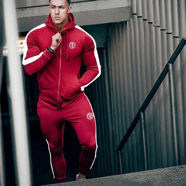 Men's Jogging Tracksuit Sports Suit Running Set Men Long Sleeve Jacket Sweatpants Gym Wear Fitness Sweatshirt Pants 2pcs/set