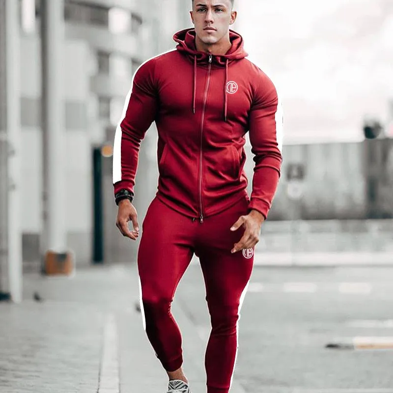 Men's Jogging Tracksuit Sports Suit Running Set Men Long Sleeve Jacket Sweatpants Gym Wear Fitness Sweatshirt Pants 2pcs/set