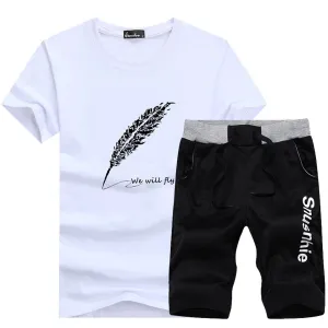 Men's Summer Casual Short Sleeved Sweat Suit
