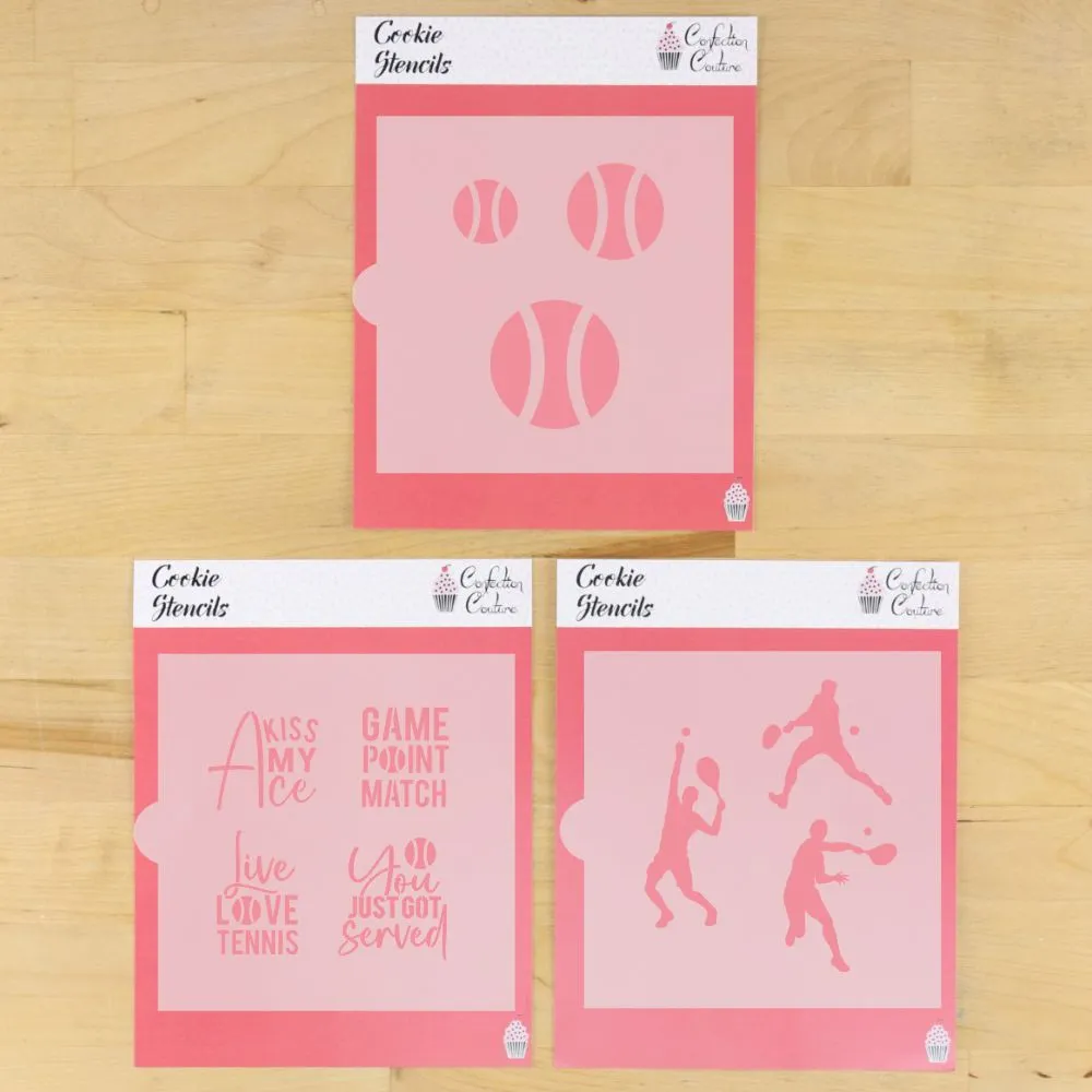 Men's Tennis Cookie Stencil Bundle
