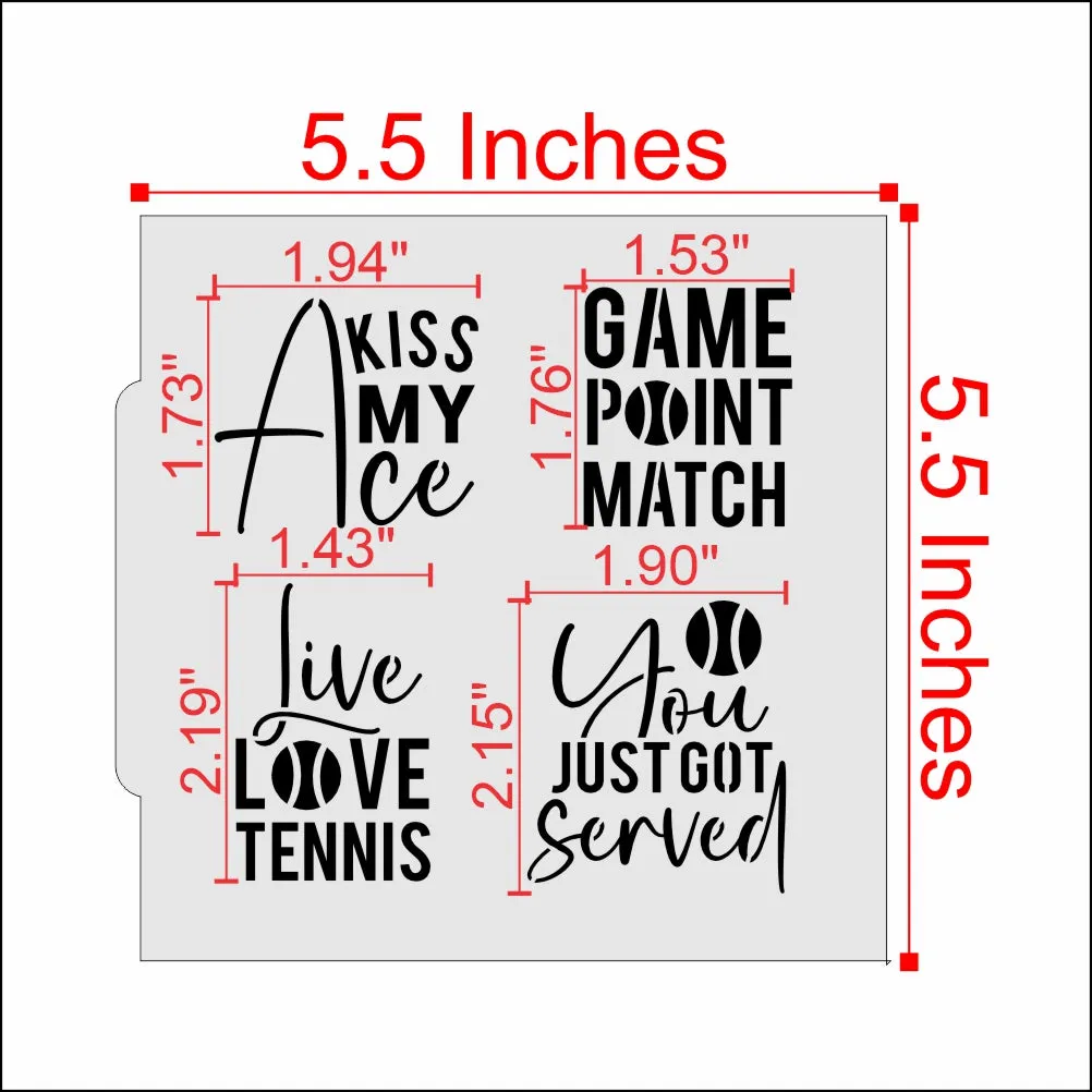 Men's Tennis Cookie Stencil Bundle