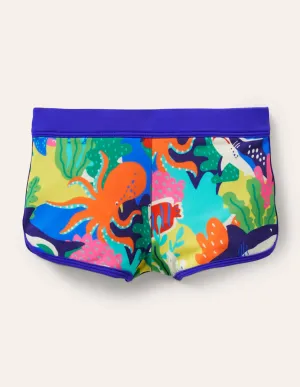 Patterned Swim Shorts-Multi Rainbow Reef