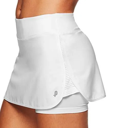 Penn Women's Active Skorts: Wide Band, Low Rise Tennis or Golf Skirt with Shorts,Stark White,Large