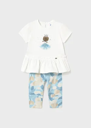 PRE-ORDER SS25 Mayoral Toddler Girls Sky Casual Cycling Shorts Set