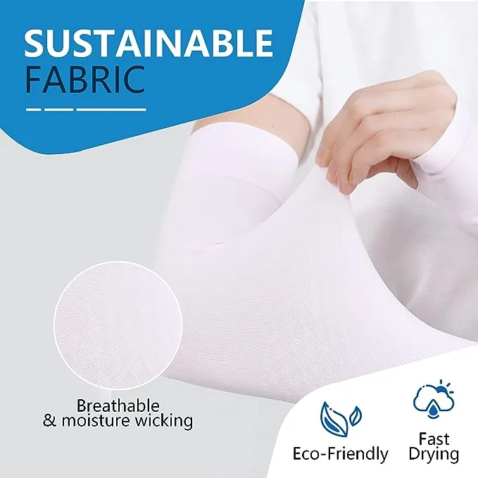 ProtectX Cooling UV Protection 4 Color Thumb-Hole Arm Sleeves for Men & Women - Breathable, Moisture-Wicking, Compression