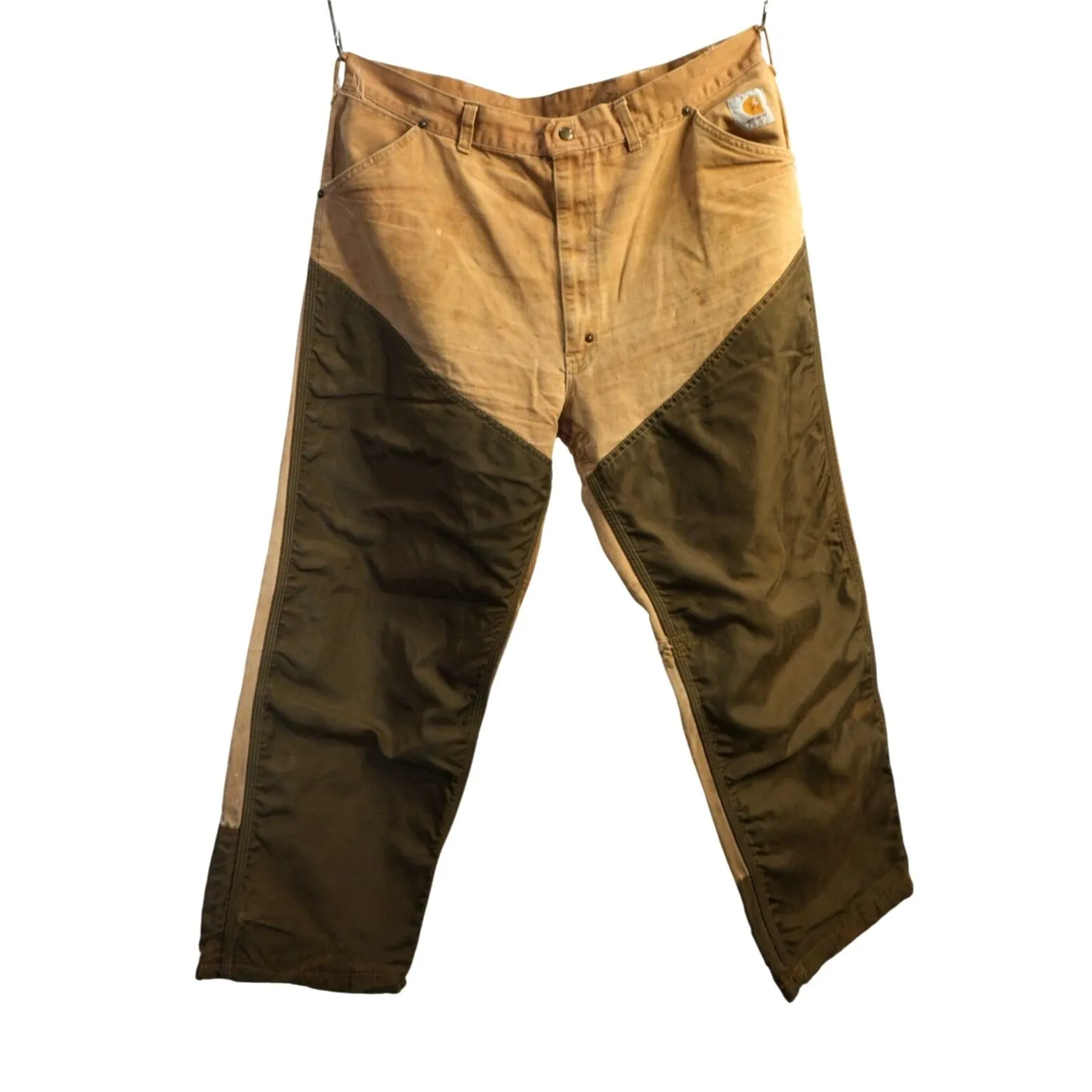"Retail" Vintage Carhartt Double Knee Duck Canvas Nylon Work Pants Brown W34 Men's