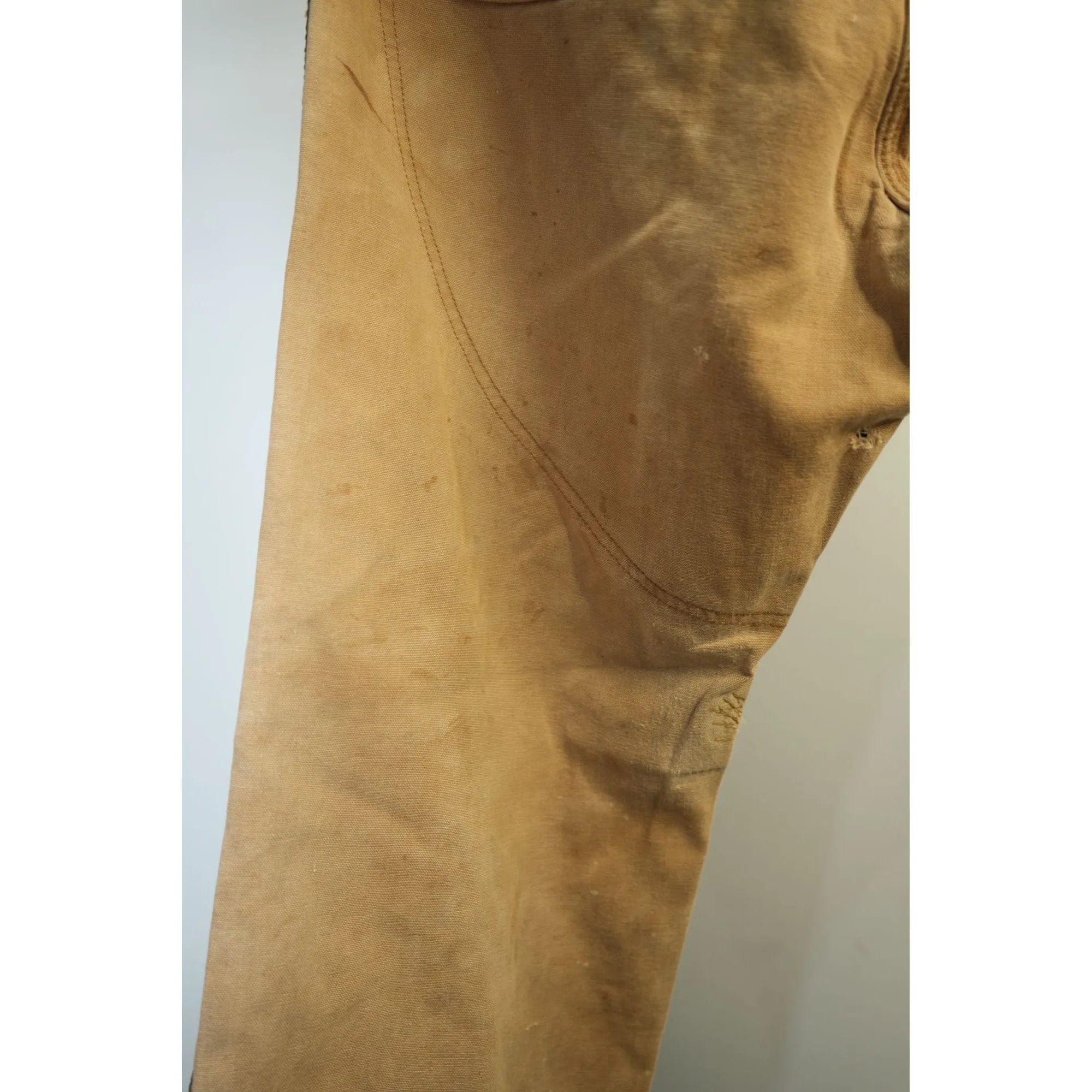 "Retail" Vintage Carhartt Double Knee Duck Canvas Nylon Work Pants Brown W34 Men's