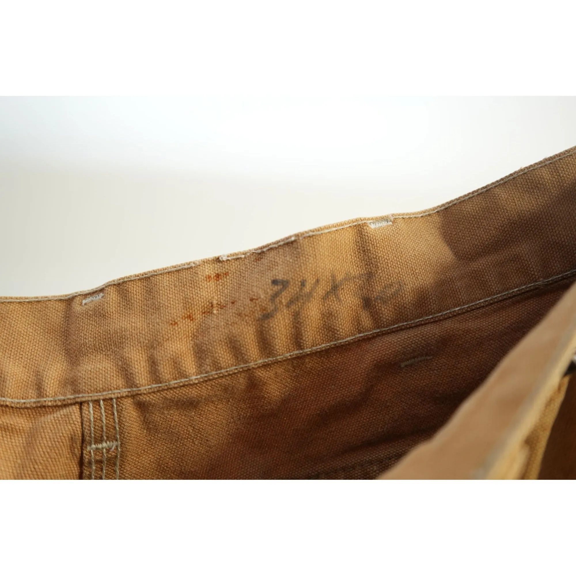 "Retail" Vintage Carhartt Double Knee Duck Canvas Nylon Work Pants Brown W34 Men's