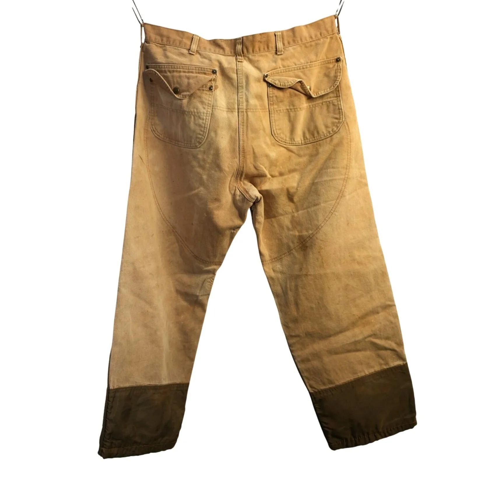 "Retail" Vintage Carhartt Double Knee Duck Canvas Nylon Work Pants Brown W34 Men's