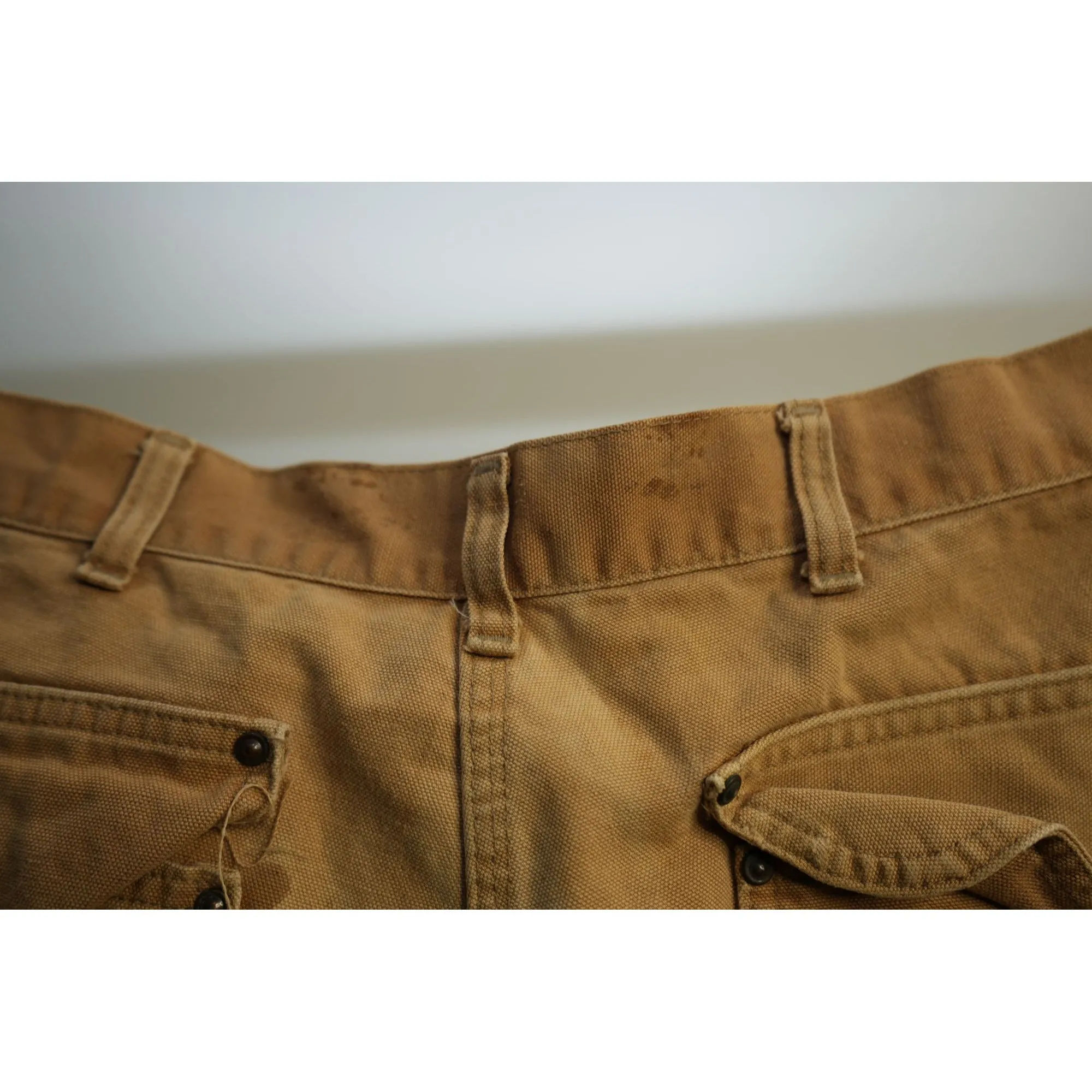 "Retail" Vintage Carhartt Double Knee Duck Canvas Nylon Work Pants Brown W34 Men's