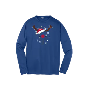 Rudolph The Pickling Reindeer Paddle | Youth Long Sleeve Pickleball Shirts | 100% Polyester