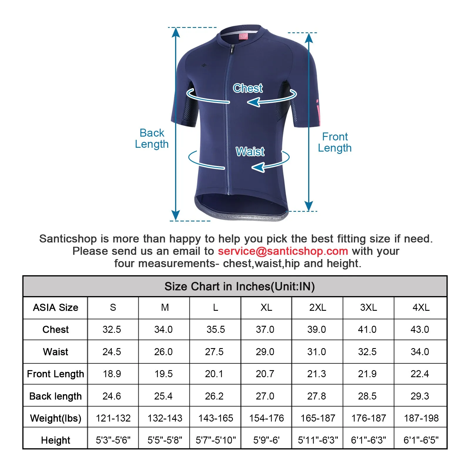 Santic Azuni Navy Men Cycling Jersey Short Sleeve