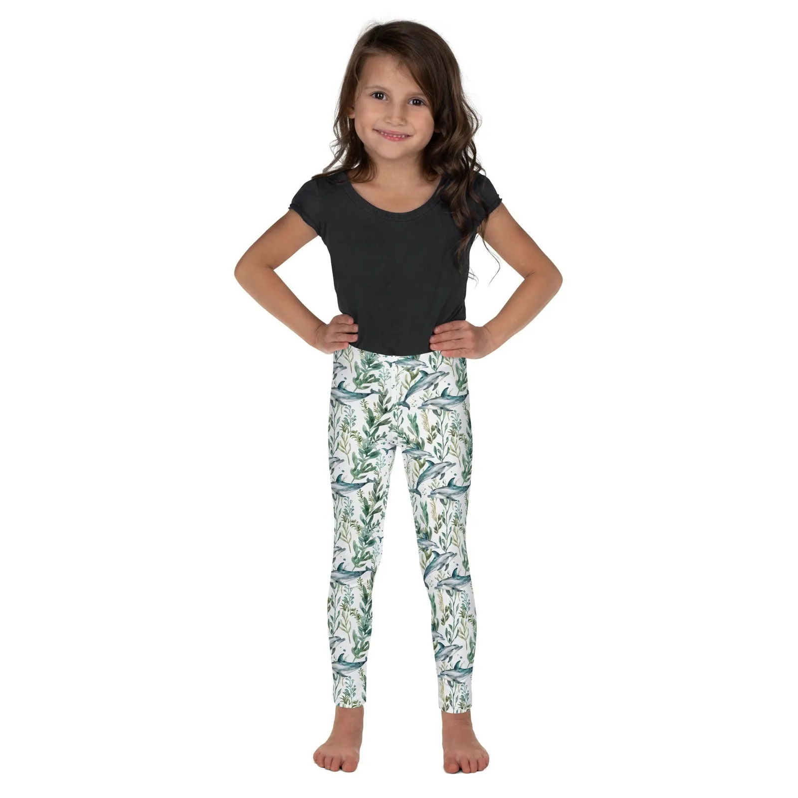 Seascape Dolphin  Kid's Swim Leggings