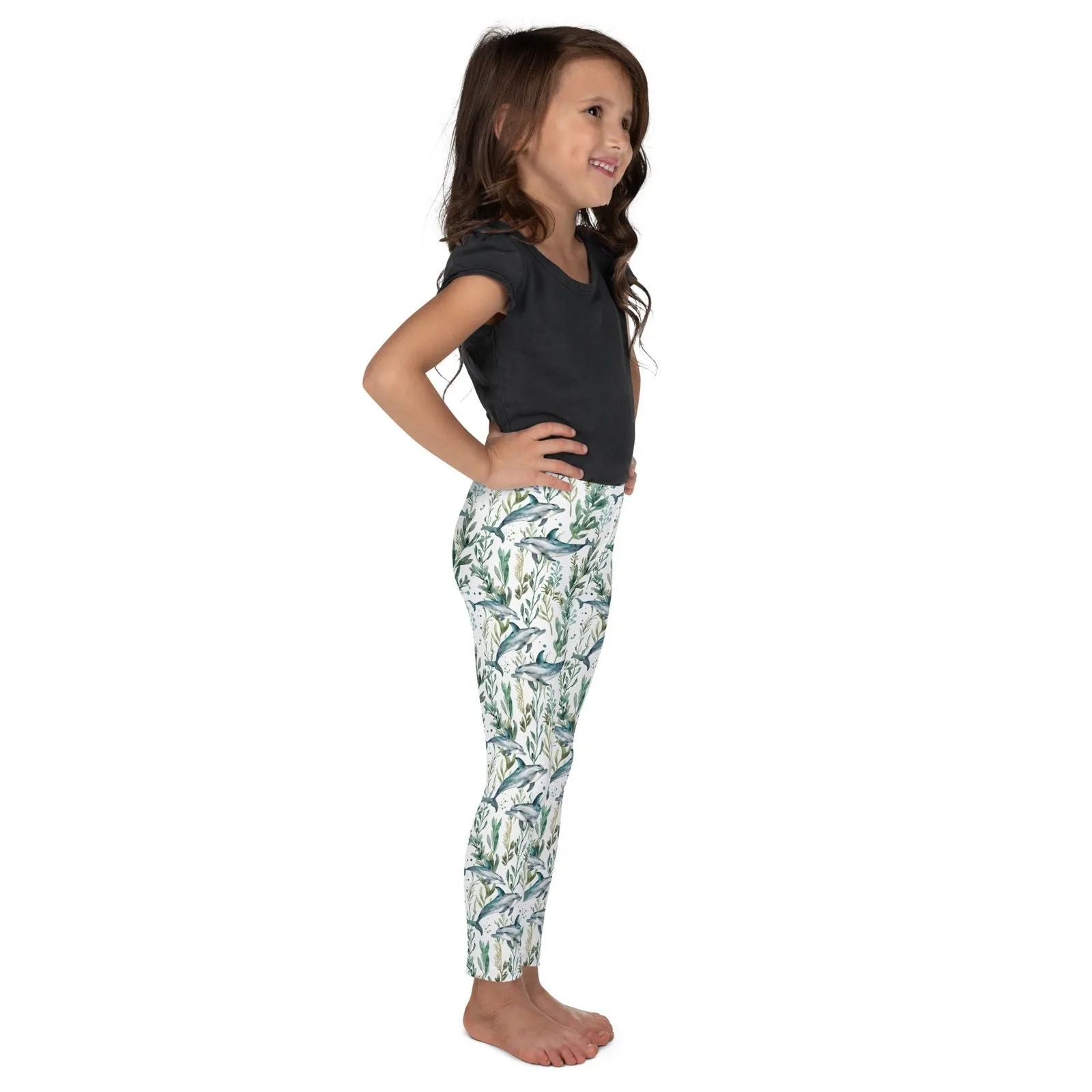 Seascape Dolphin  Kid's Swim Leggings