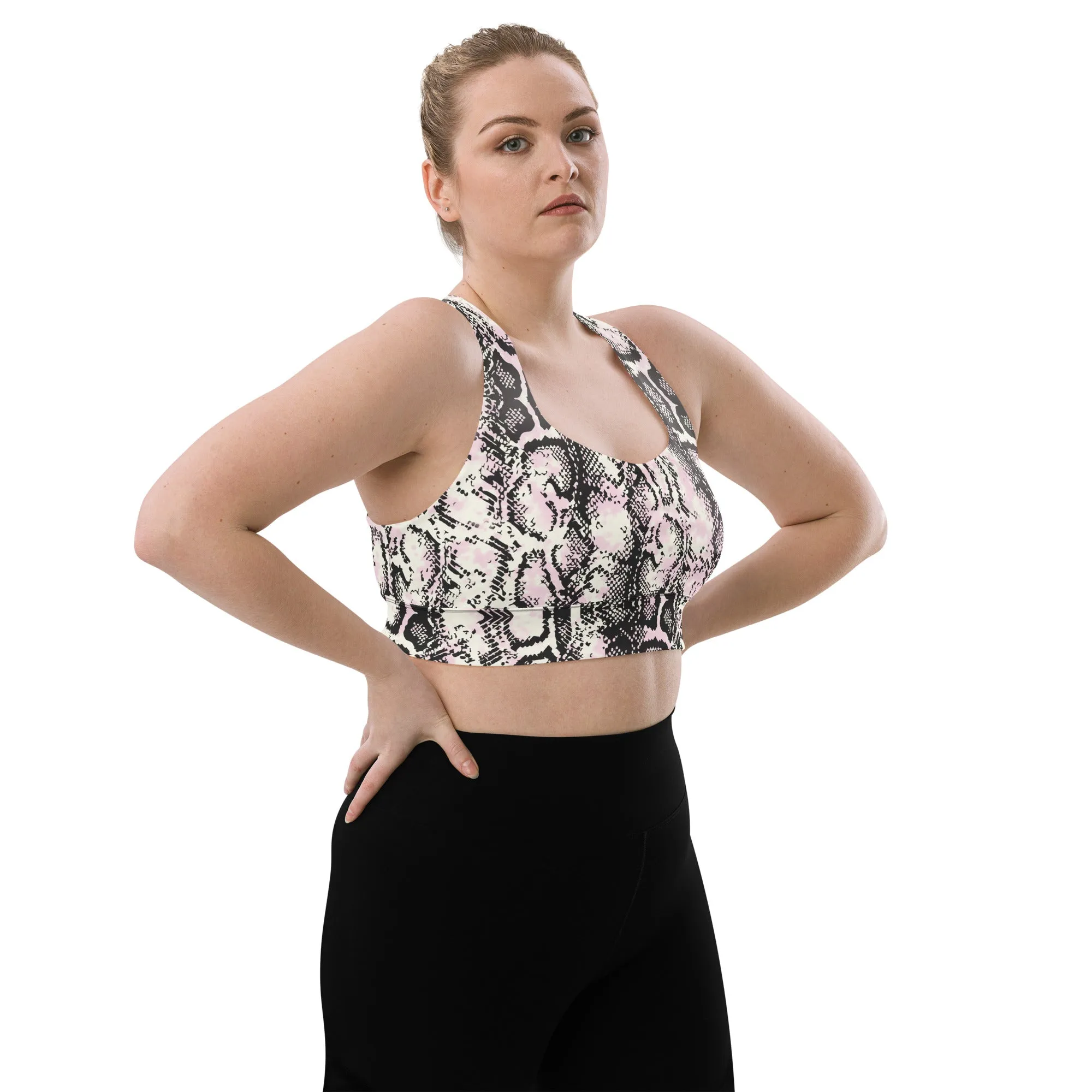 Sexy Snakeskin Longline Sports Bra, lioness-love