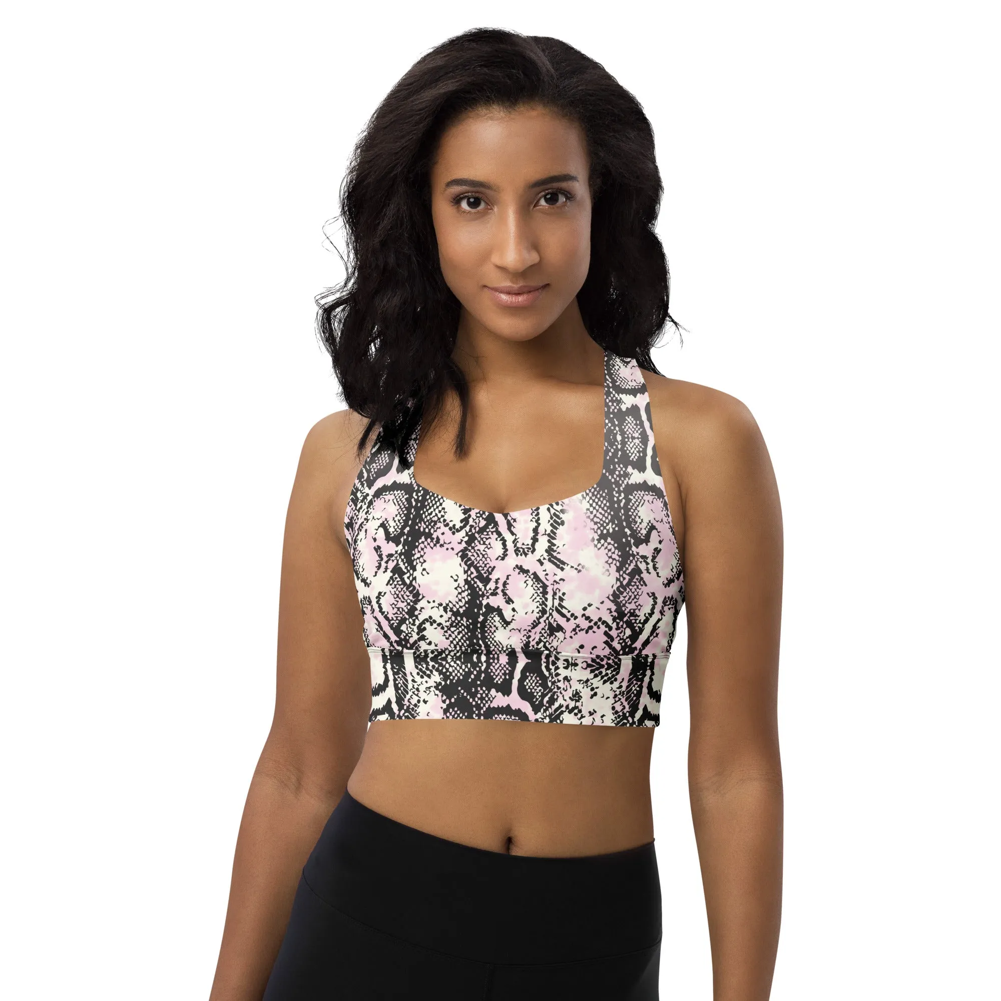Sexy Snakeskin Longline Sports Bra, lioness-love