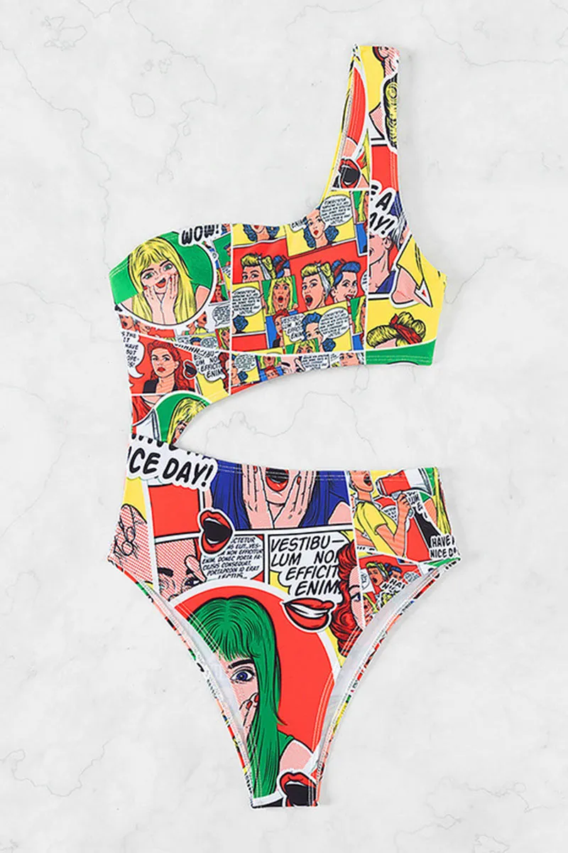 SL0257 Graphic One Piece Swimsuit