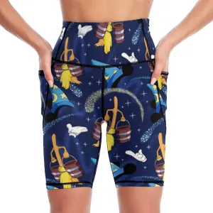 Sorcerer Women's Knee Length Athletic Yoga Shorts With Pockets