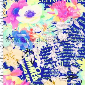 SP-NP2601 Floral News Nylon Spandex Digitally Wet Print