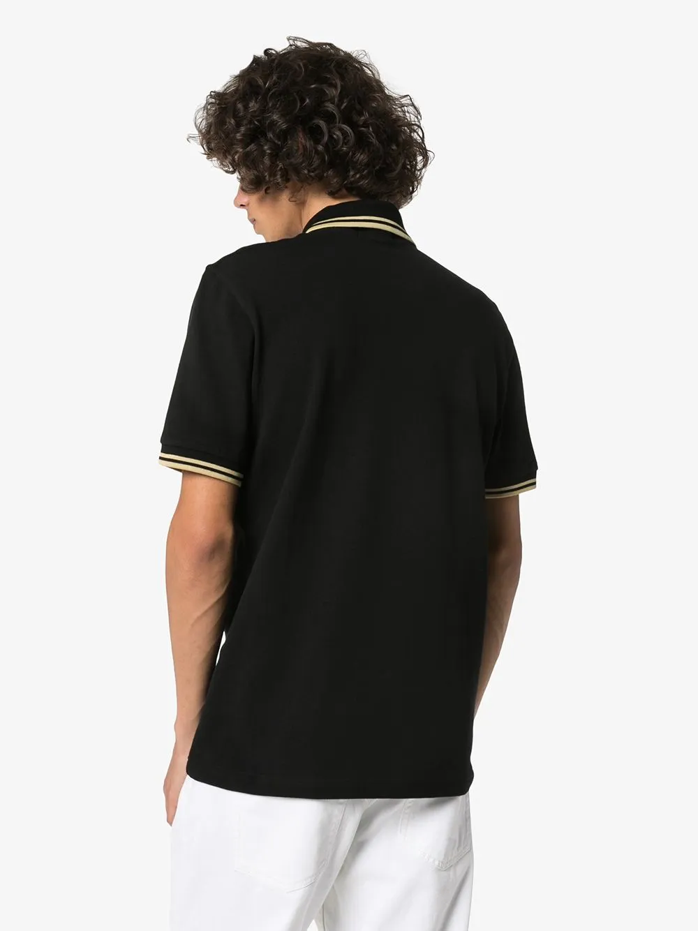 stripe-trimmed polo shirt