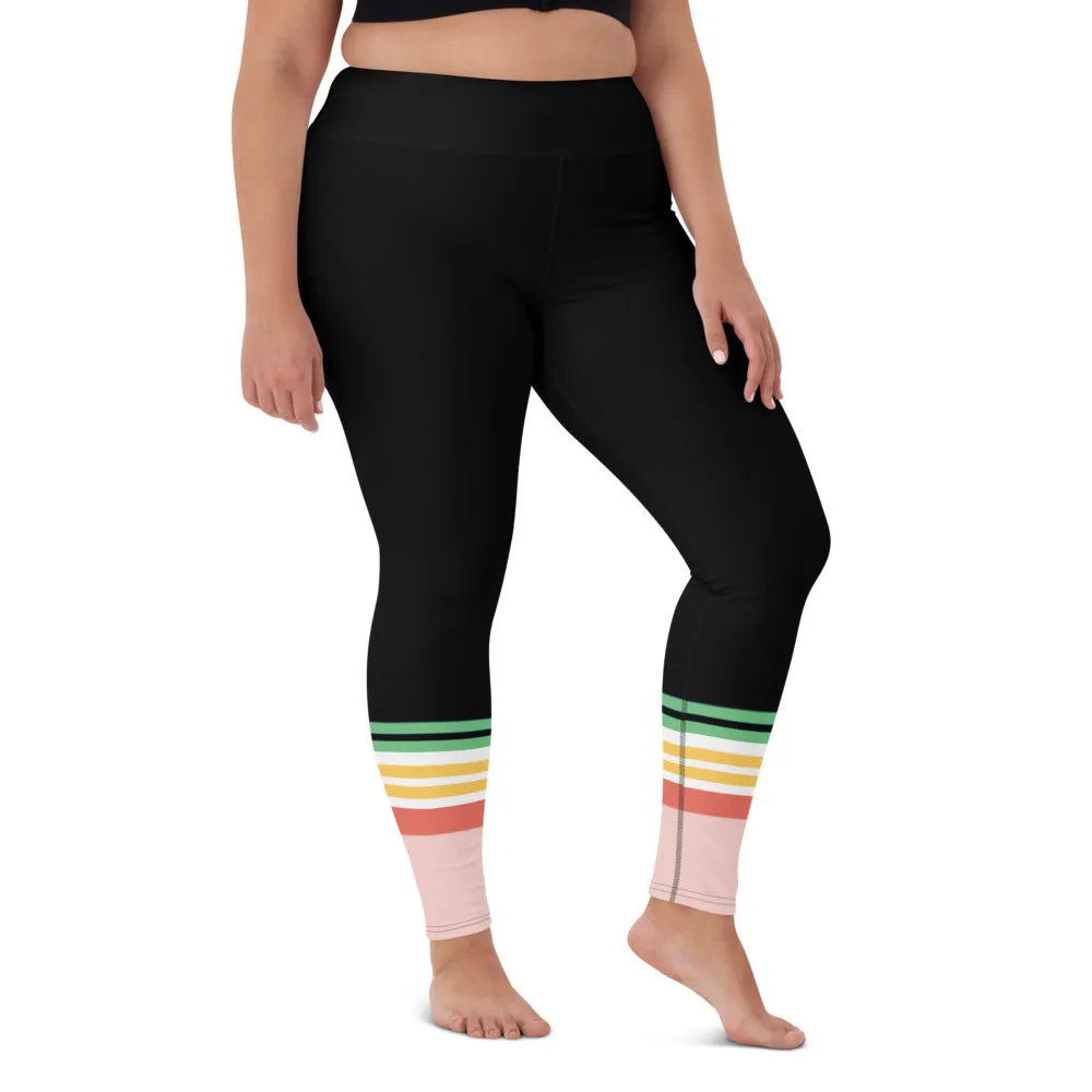 Surf, Swim Paddle Board Leggings UPF 50 Vintage Hawaii Stripe