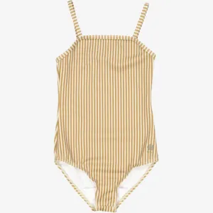 Swimsuit Manon - golden green stripe