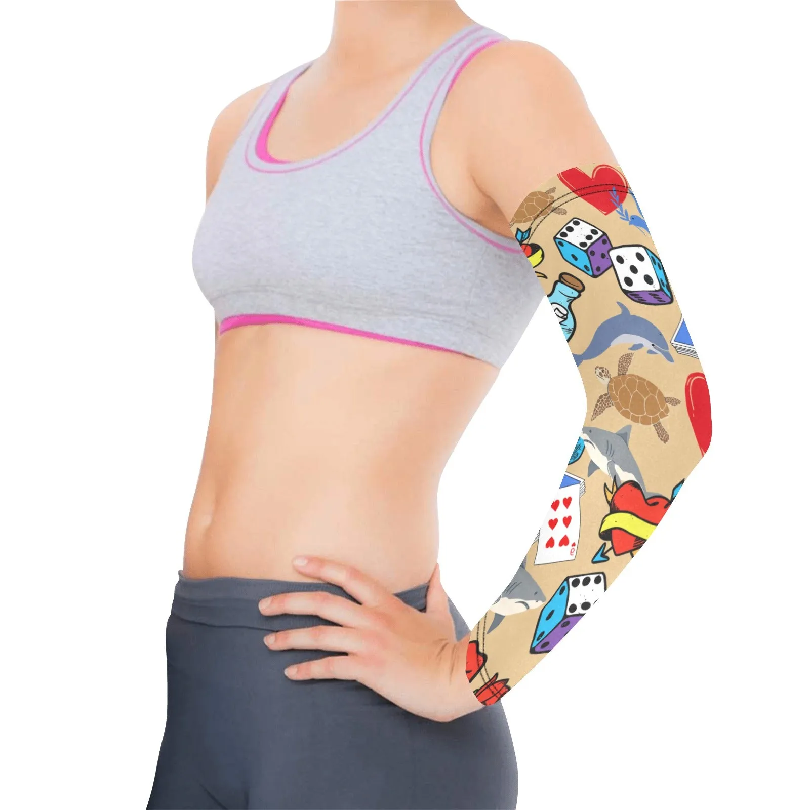 Tatt Art Brown Weather Protection Arm Sleeves (FWS)