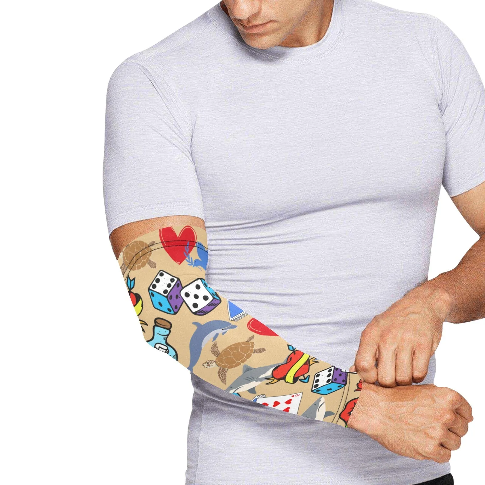 Tatt Art Brown Weather Protection Arm Sleeves (FWS)