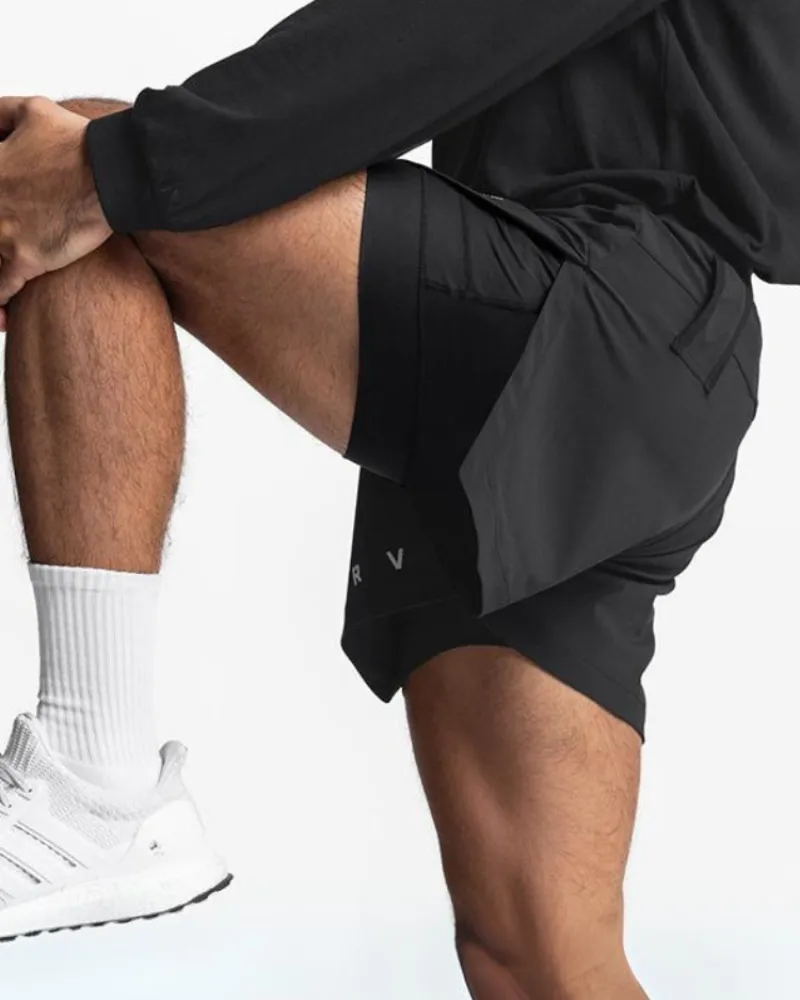 Techwear Double-Layer Mens Workout Shorts