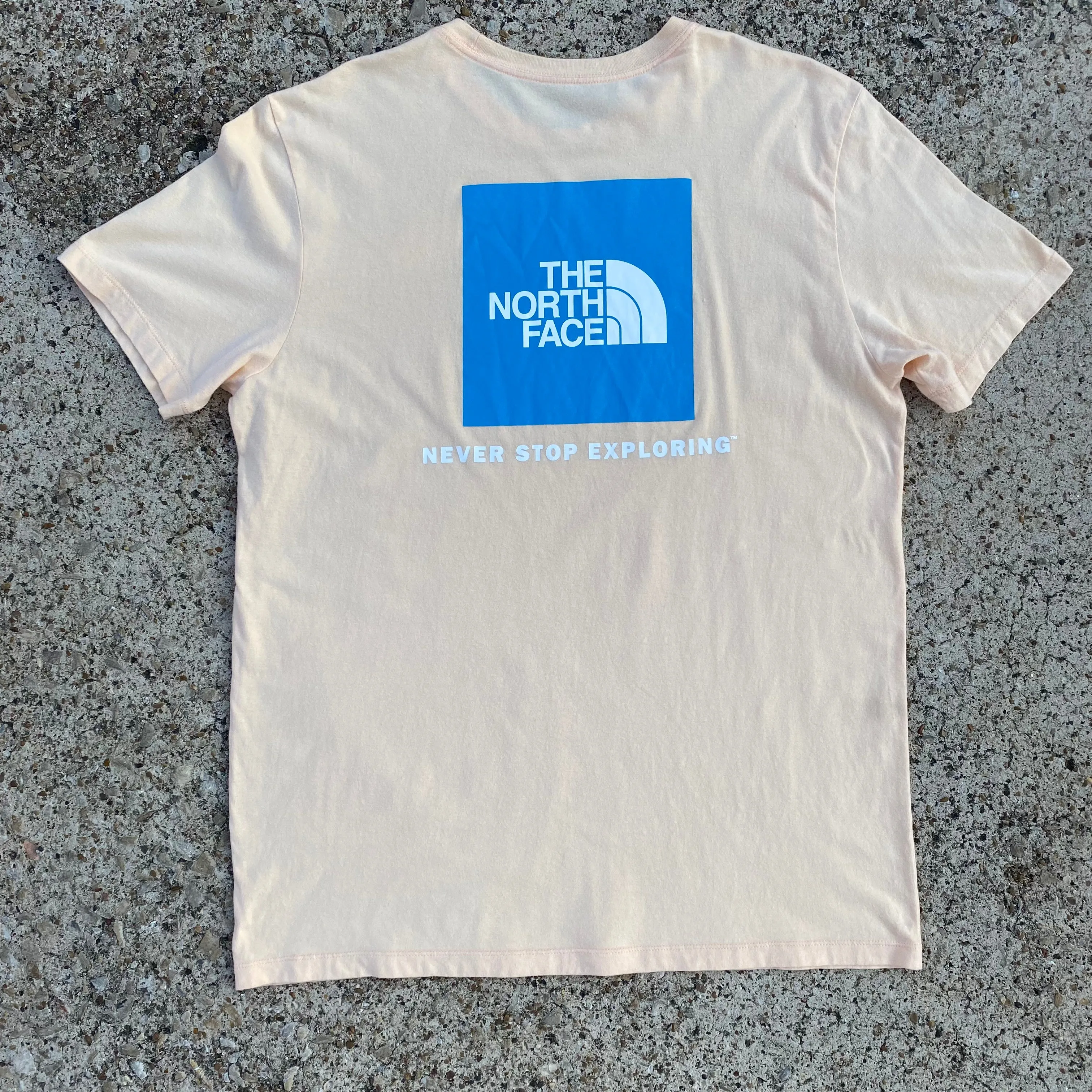 The North Face Never Stop Exploring Box Logo Yellow T-shirt