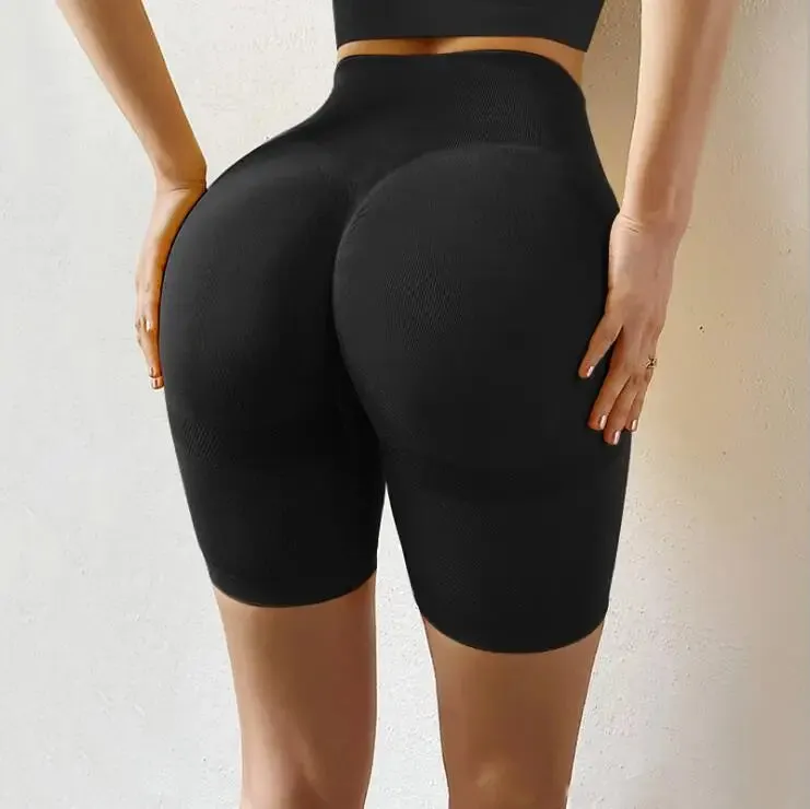Waist Push Up Soft Nylon Fitness Running Workout Leggings Gym Female Sports Short
