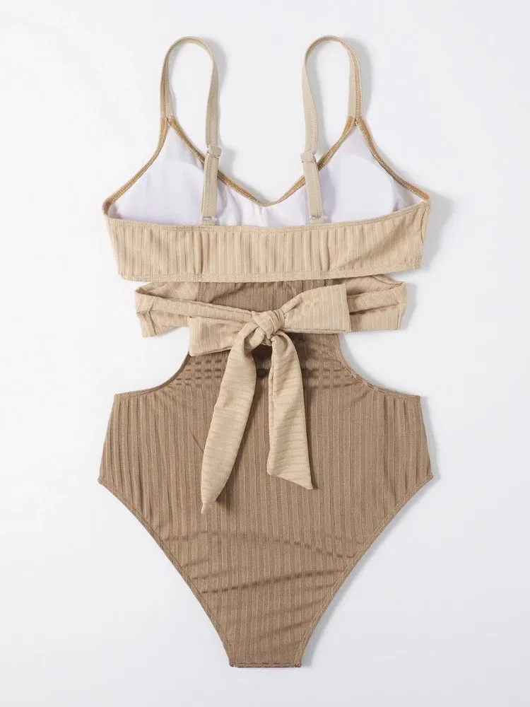 Women One Piece Cross Stap Swimwear