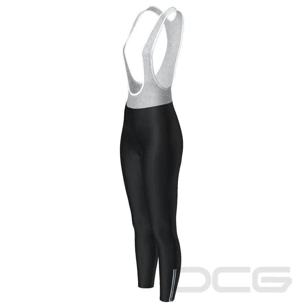 Women's Plain Black Gel Padded Cycling Bib-Tights
