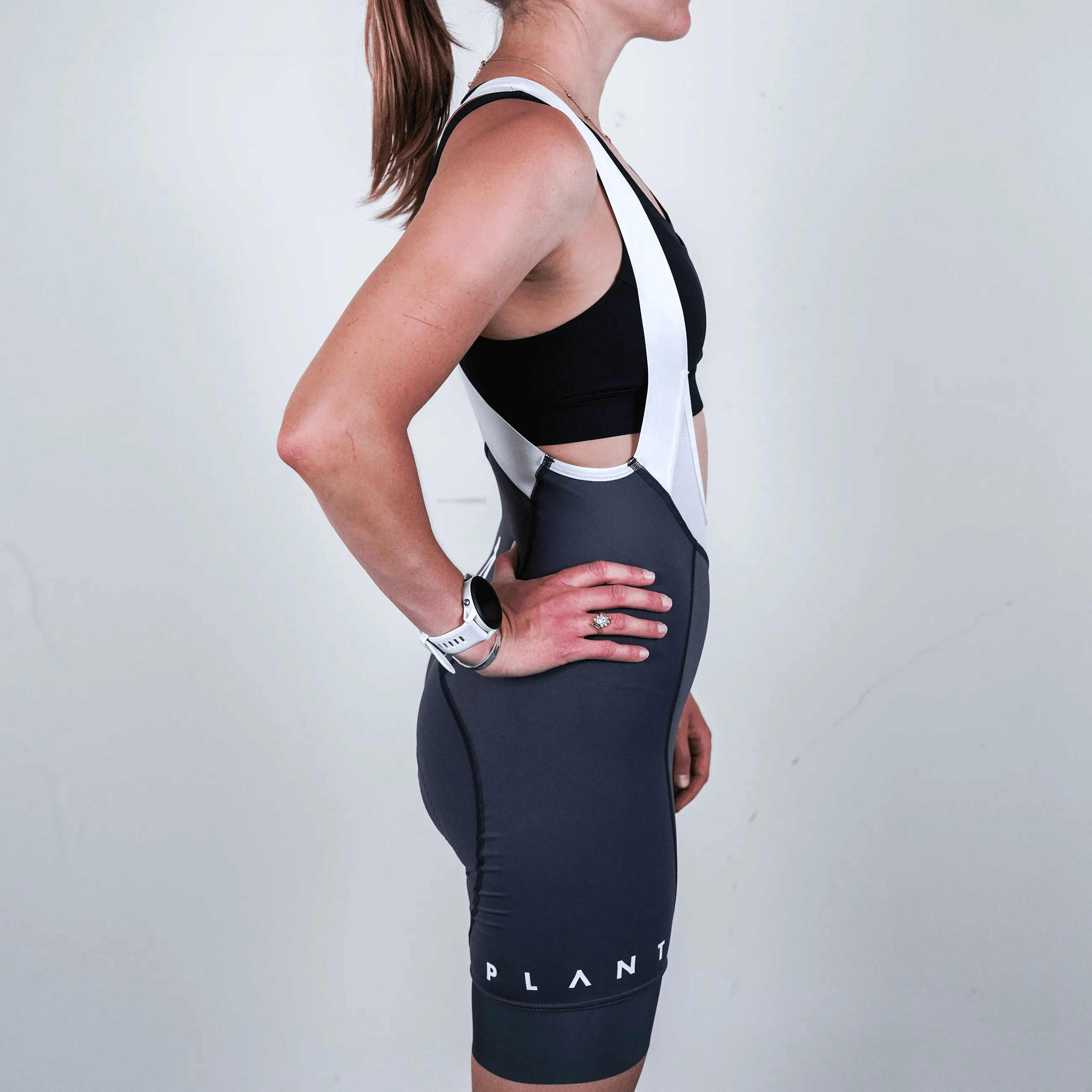 Women's Pro Bib Shorts / Gray "PLANT"