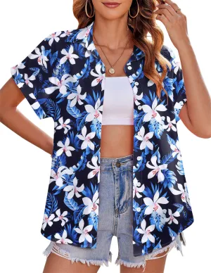 Zeagoo Casual Short Sleeve Floral Print Blouse